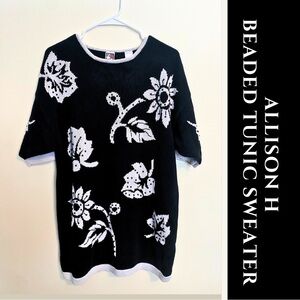 Vintage Allison H Beaded Tunic Sweater